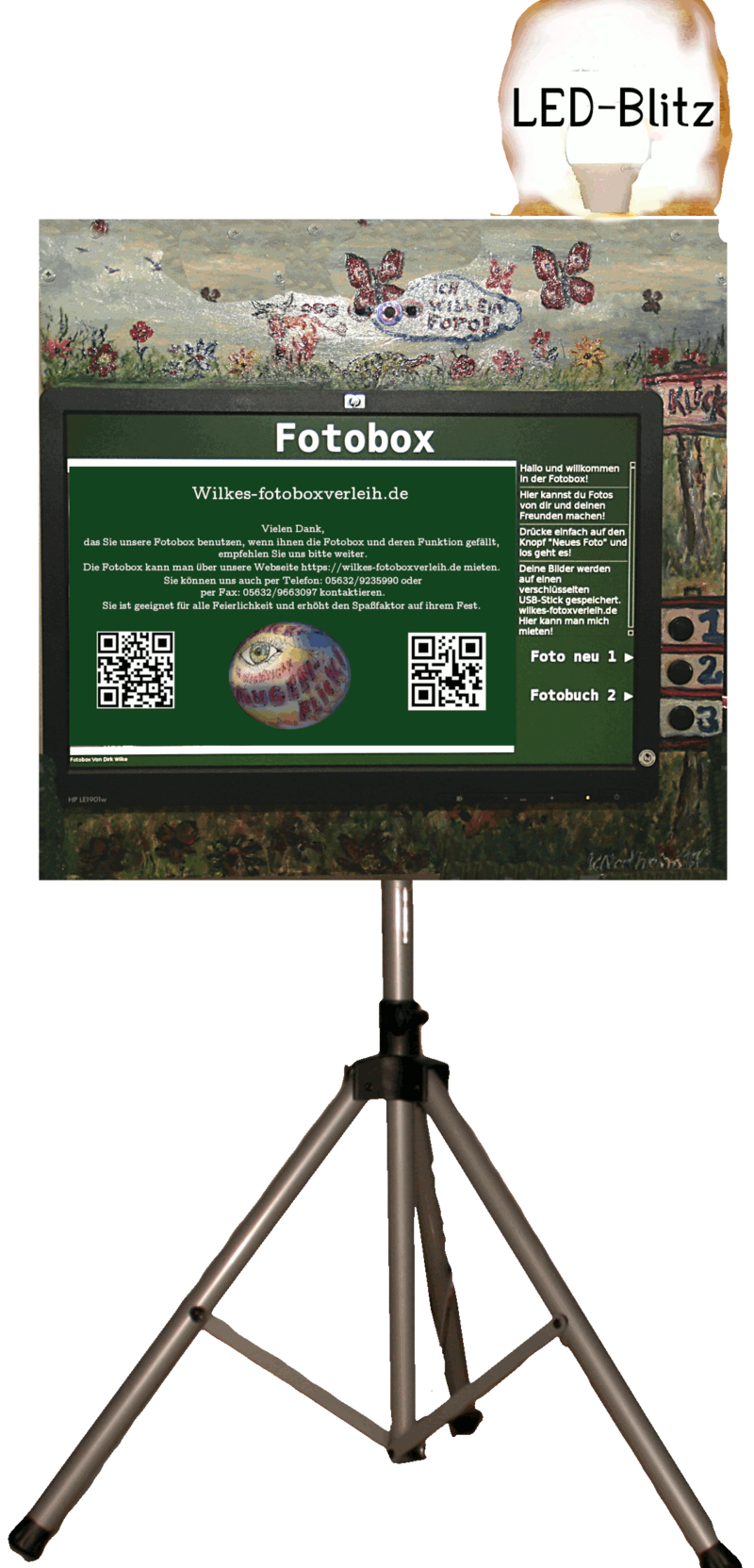 Hier sehen Sie unsere Hand-bemalte Fotobox